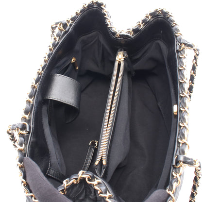 マトラッセ ココマーク チェーンショルダーバッグ レザー ブラック ゴールド金具 シャネル バッグ CHANEL