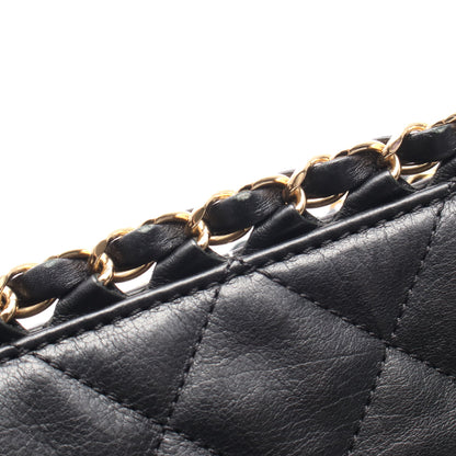 マトラッセ ココマーク チェーンショルダーバッグ レザー ブラック ゴールド金具 シャネル バッグ CHANEL