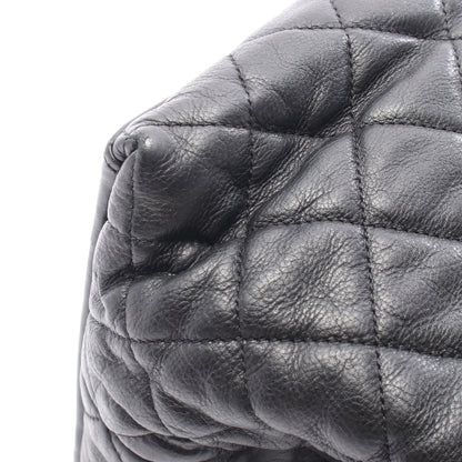 マトラッセ ココマーク チェーンショルダーバッグ レザー ブラック ゴールド金具 シャネル バッグ CHANEL