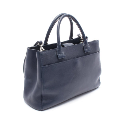 ココマーク ハンドバッグ トートバッグ レザー ネイビー シルバー金具 2WAY シャネル バッグ CHANEL