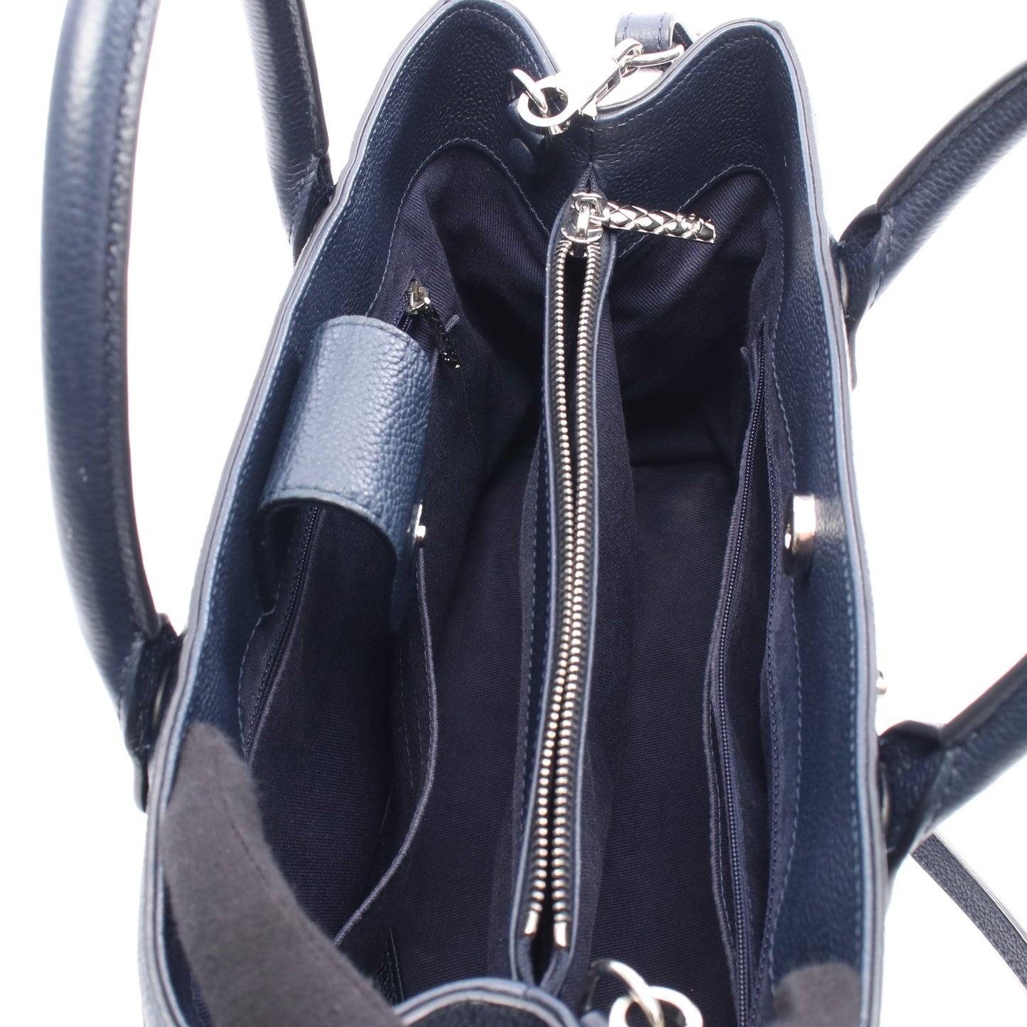 ココマーク ハンドバッグ トートバッグ レザー ネイビー シルバー金具 2WAY シャネル バッグ CHANEL