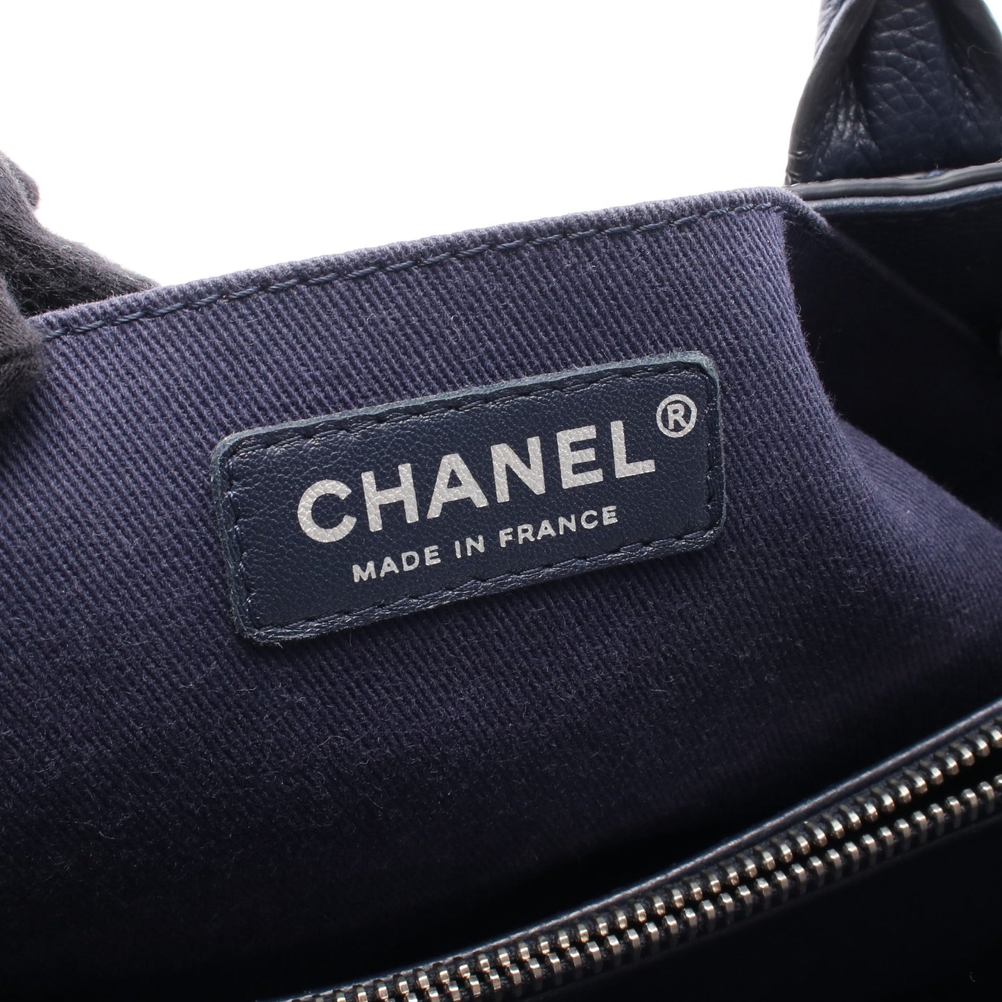 ココマーク ハンドバッグ トートバッグ レザー ネイビー シルバー金具 2WAY シャネル バッグ CHANEL