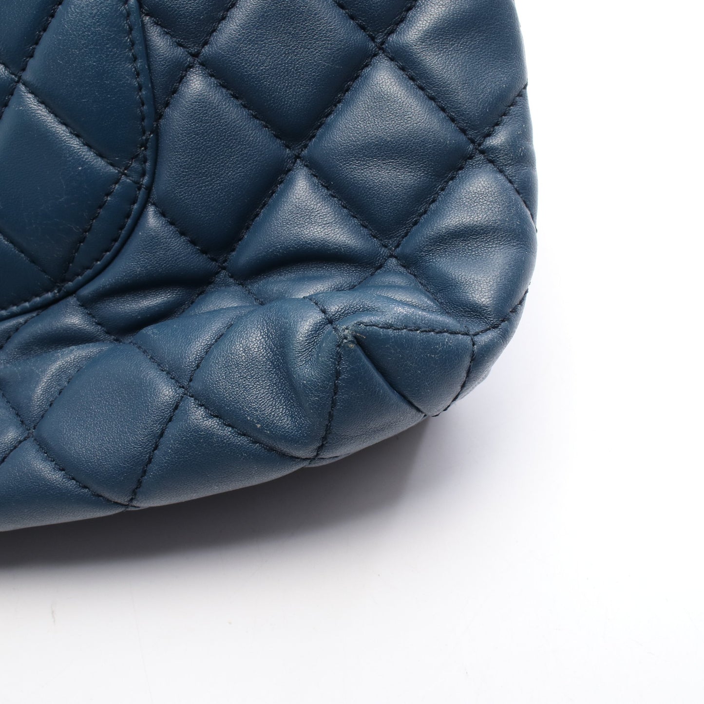 マトラッセ チェーンショルダーバッグ チェーントートバッグ ラムスキン ブルー シルバー金具 シャネル バッグ CHANEL