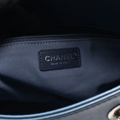 マトラッセ チェーンショルダーバッグ チェーントートバッグ ラムスキン ブルー シルバー金具 シャネル バッグ CHANEL