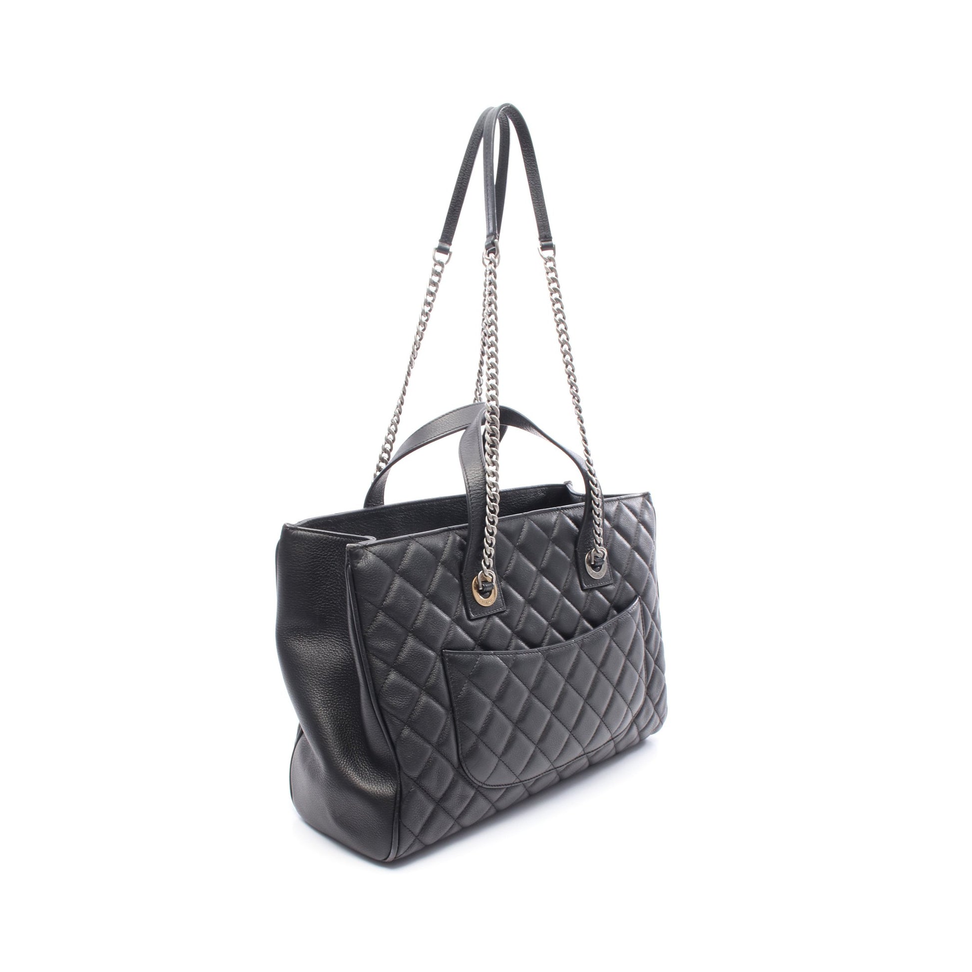 マトラッセ チェーンショルダーバッグ レザー ブラック コンビ金具 シャネル バッグ CHANEL