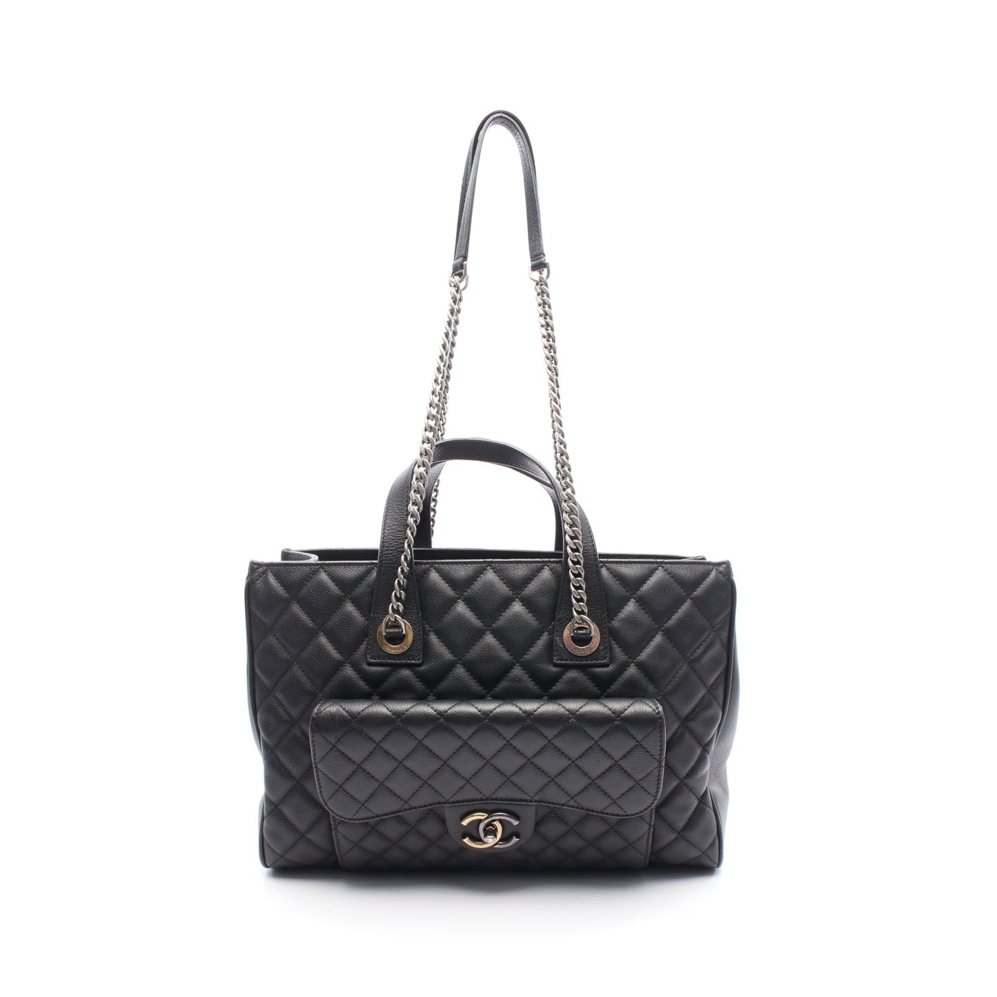 マトラッセ チェーンショルダーバッグ レザー ブラック コンビ金具 シャネル バッグ CHANEL