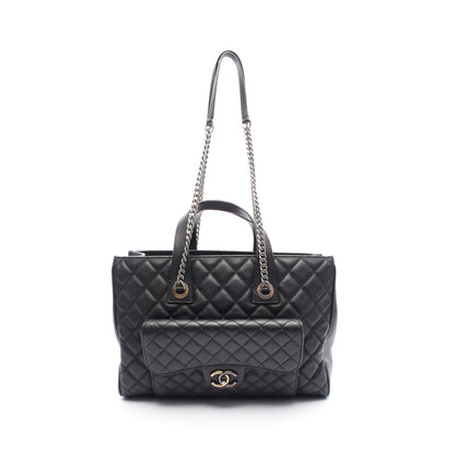 マトラッセ チェーンショルダーバッグ レザー ブラック コンビ金具 シャネル バッグ CHANEL