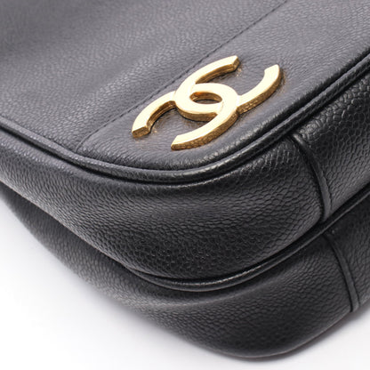 トリプルココマーク チェーンショルダーバッグ キャビアスキン ブラック ゴールド金具 シャネル バッグ CHANEL