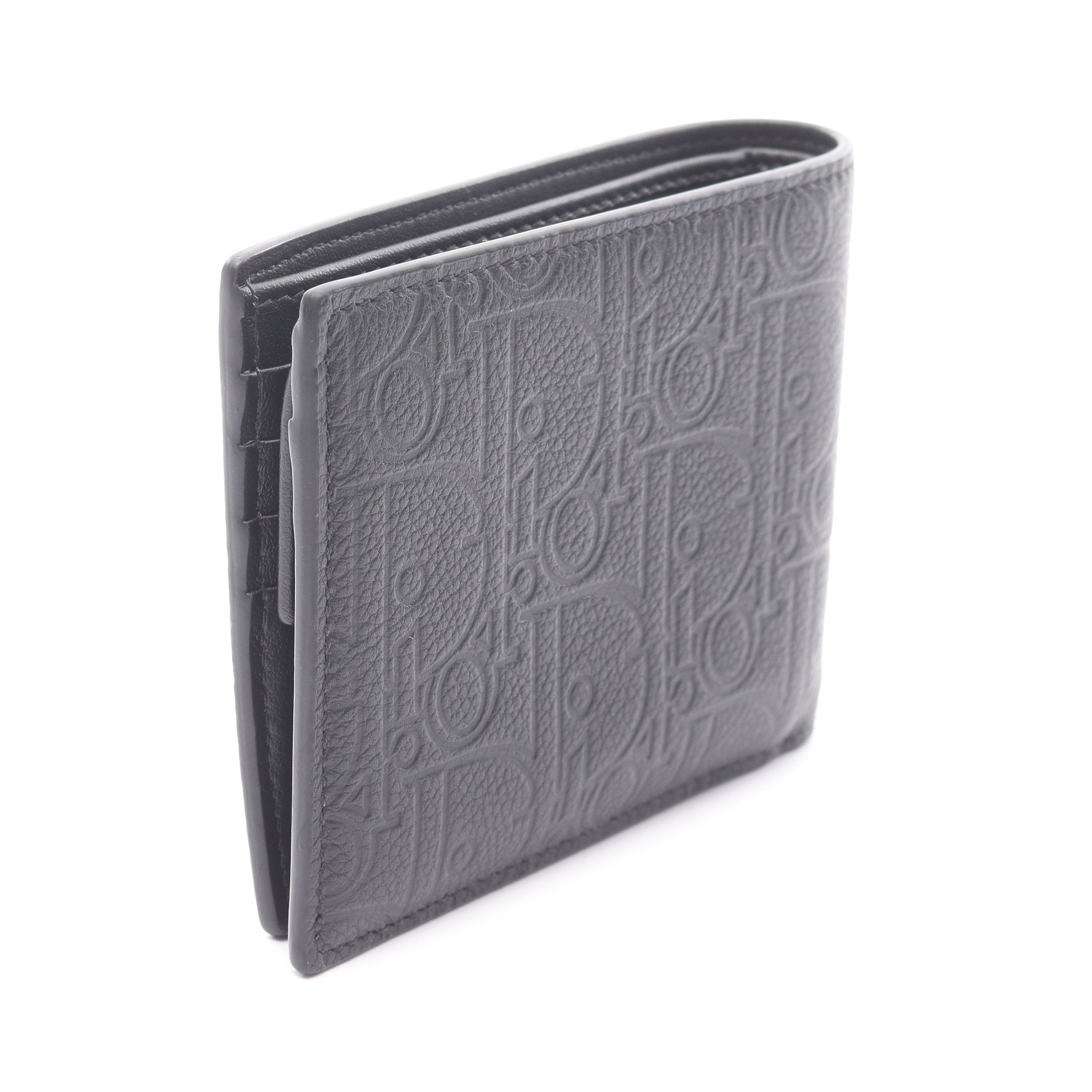 ブラックレザー 二つ折り財布 ロゴ付き GUCCI グッチ ブラックレザー