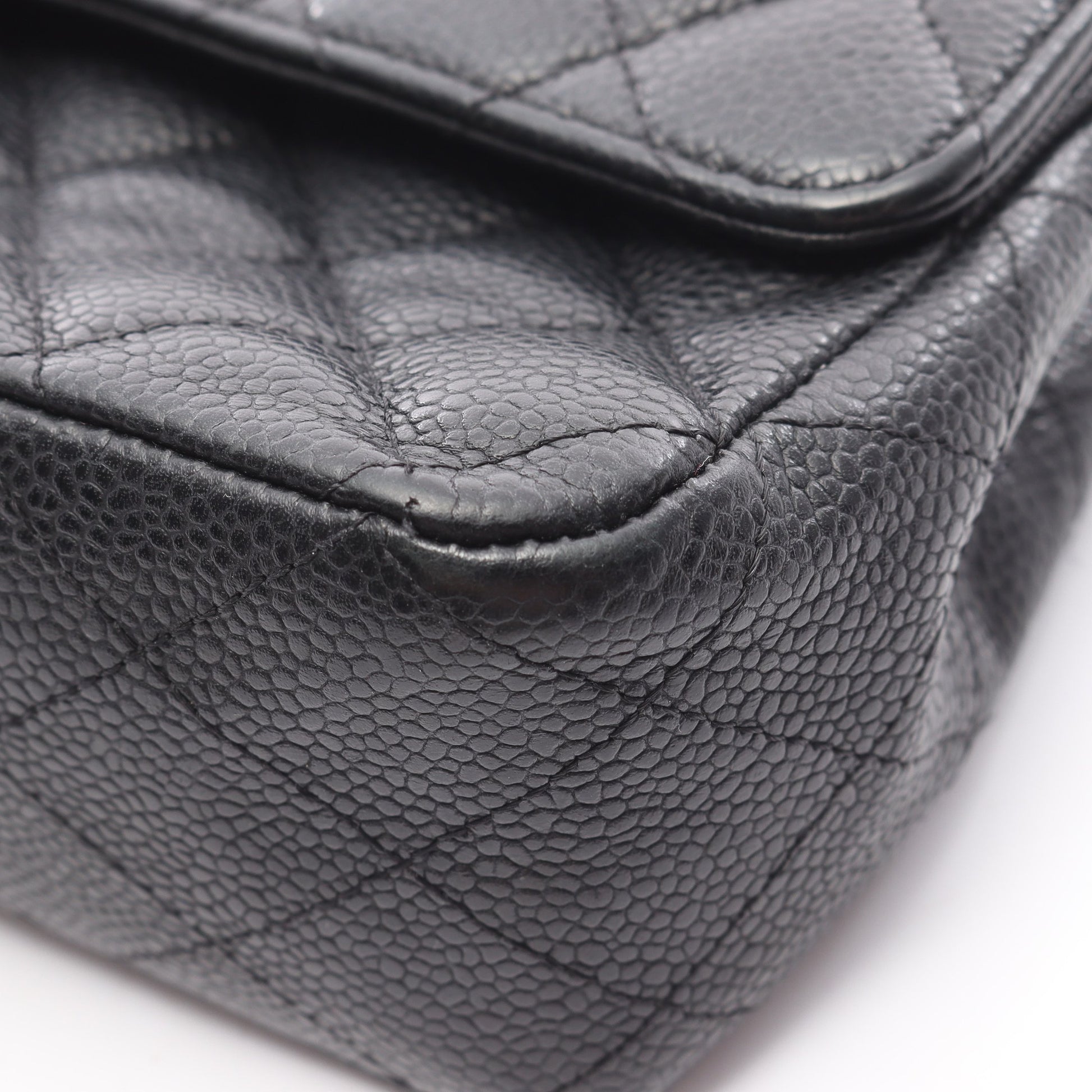 マトラッセ Wフラップ Wチェーンショルダーバッグ キャビアスキン ブラック ゴールド金具 シャネル バッグ CHANEL