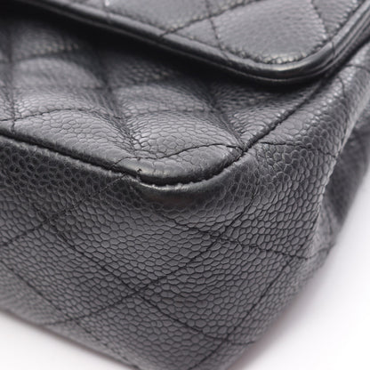 マトラッセ Wフラップ Wチェーンショルダーバッグ キャビアスキン ブラック ゴールド金具 シャネル バッグ CHANEL
