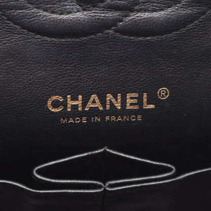 マトラッセ Wフラップ Wチェーンショルダーバッグ キャビアスキン ブラック ゴールド金具 シャネル バッグ CHANEL
