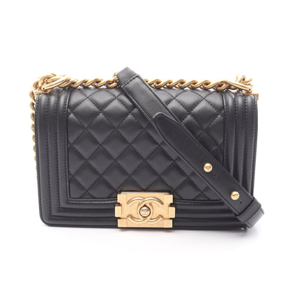 ボーイシャネル スモール チェーンショルダーバッグ ラムスキン ブラック ゴールド金具 シャネル バッグ CHANEL