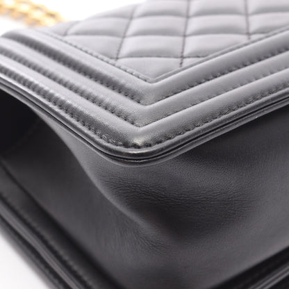 ボーイシャネル スモール チェーンショルダーバッグ ラムスキン ブラック ゴールド金具 シャネル バッグ CHANEL