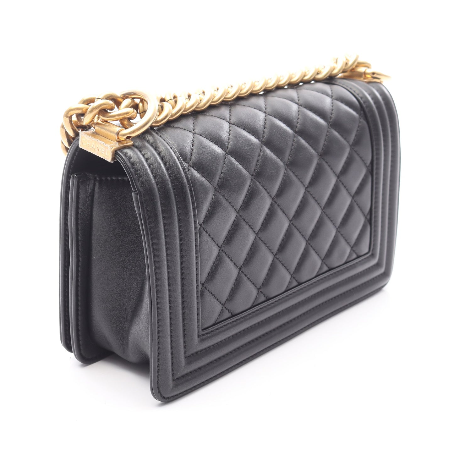 ボーイシャネル スモール チェーンショルダーバッグ ラムスキン ブラック ゴールド金具 シャネル バッグ CHANEL
