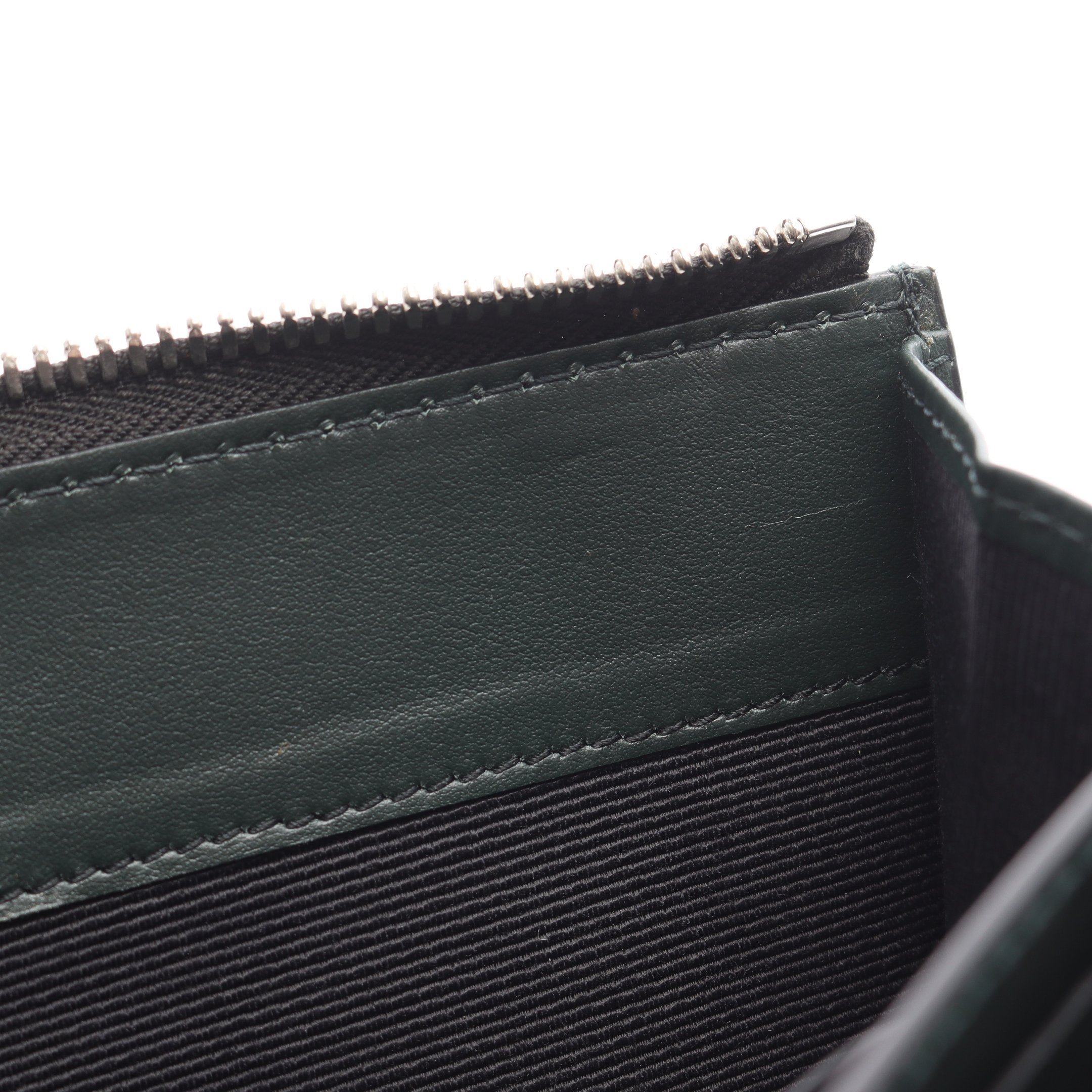 ガンチーニ クラッチバッグ レザー ダークグリーン フェラガモ