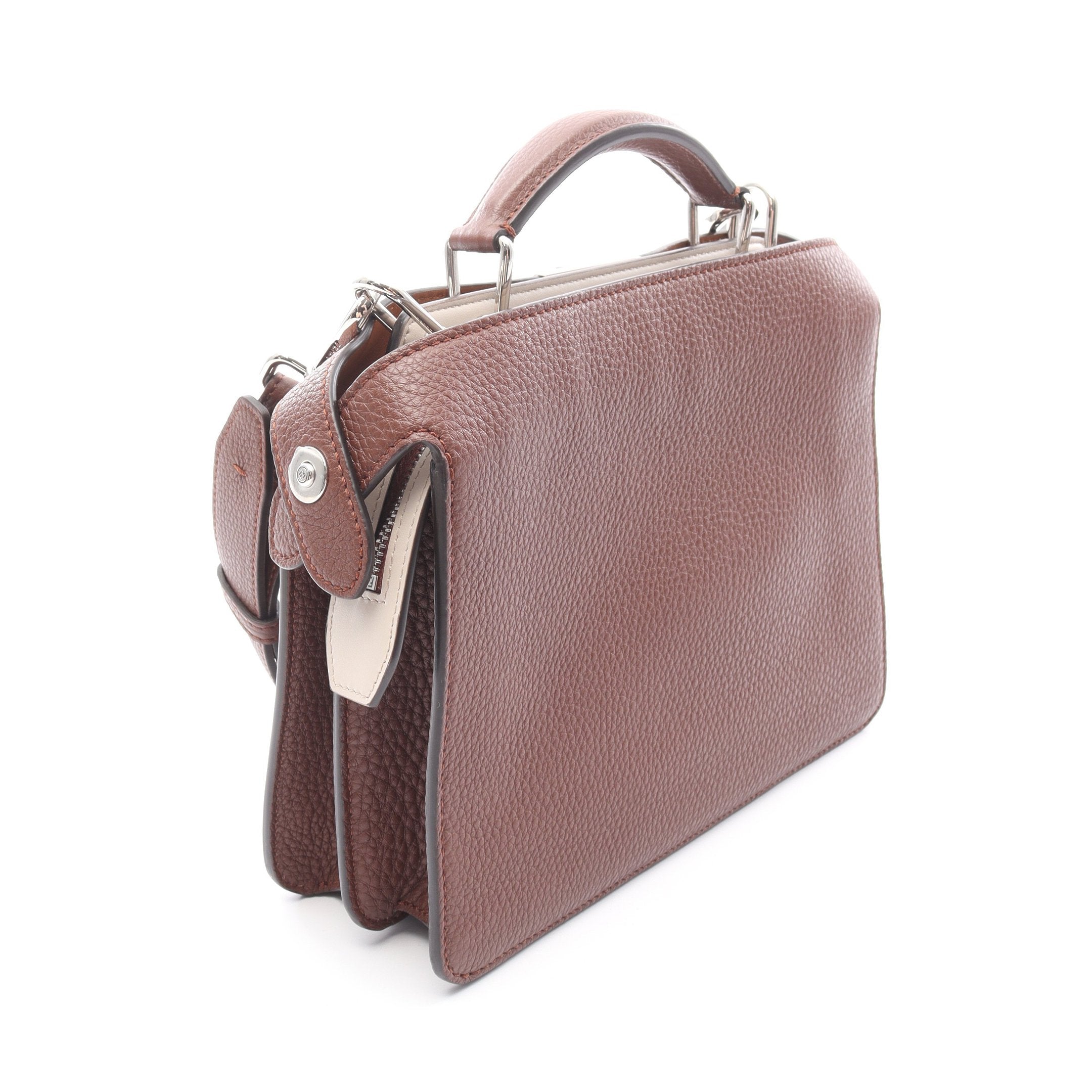 フェンディ ピーカブーレギュラー レザー 2WAYハンドバッグ ブラウン フェンディ ピーカブーレギュラー セレリア レザー 2WAY