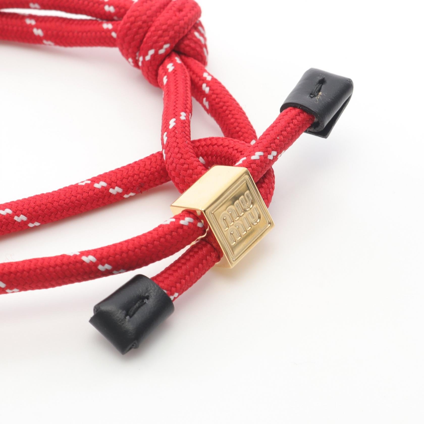 miumiu コードブレスレット ブラウン コード ブレスレット | Miu Miu