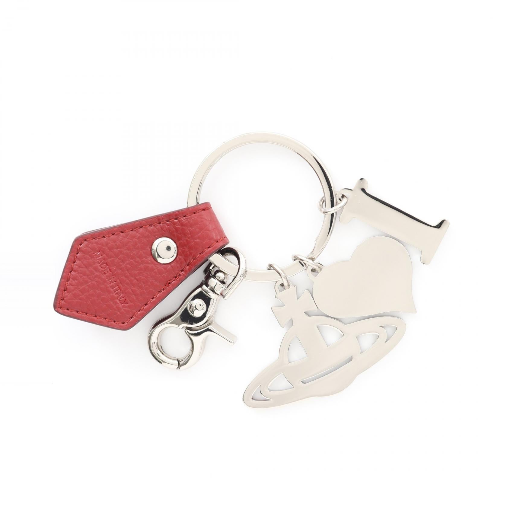 I LOVE ORB キーホルダー レザー シルバー レッド ヴィヴィアン  