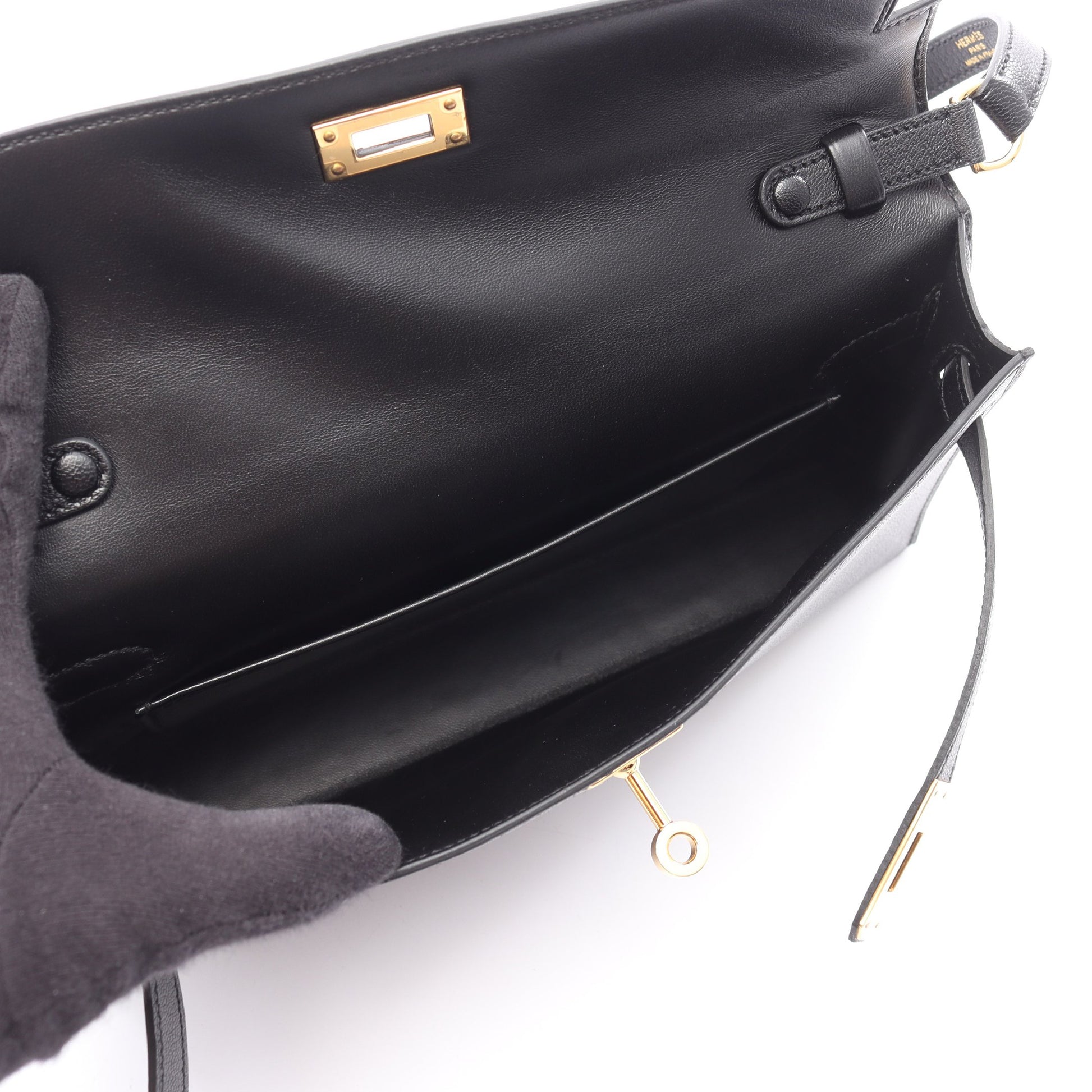 ケリーエラン ショルダーバッグ シェーブルシャムキラ ブラック ゴールド金具 B刻印 エルメス バッグ HERMES