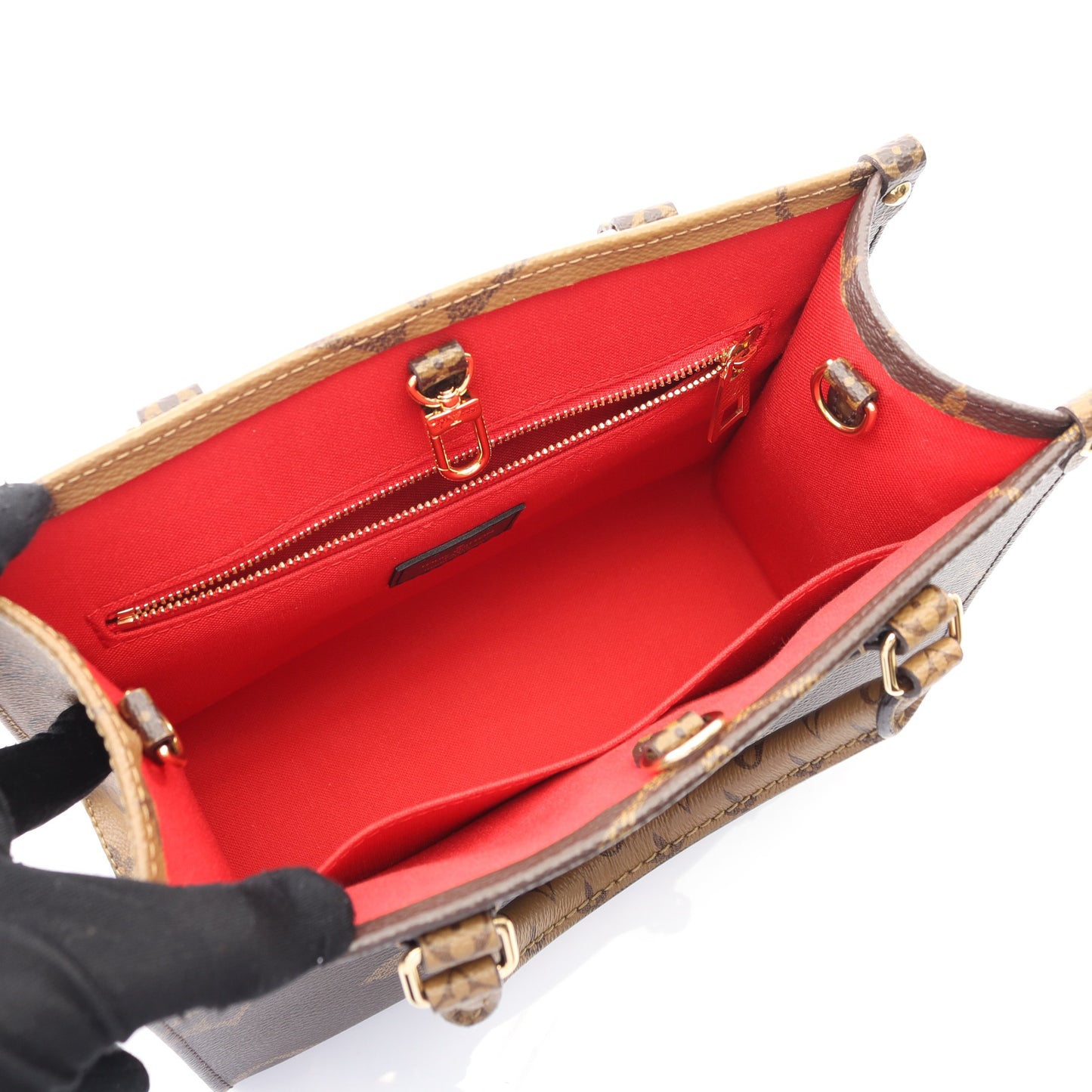 オンザゴーPM モノグラムジャイアント リバース ハンドバッグ PVC ブラウン ベージュ 2WAY ルイヴィトン バッグ LOUIS VUITTON