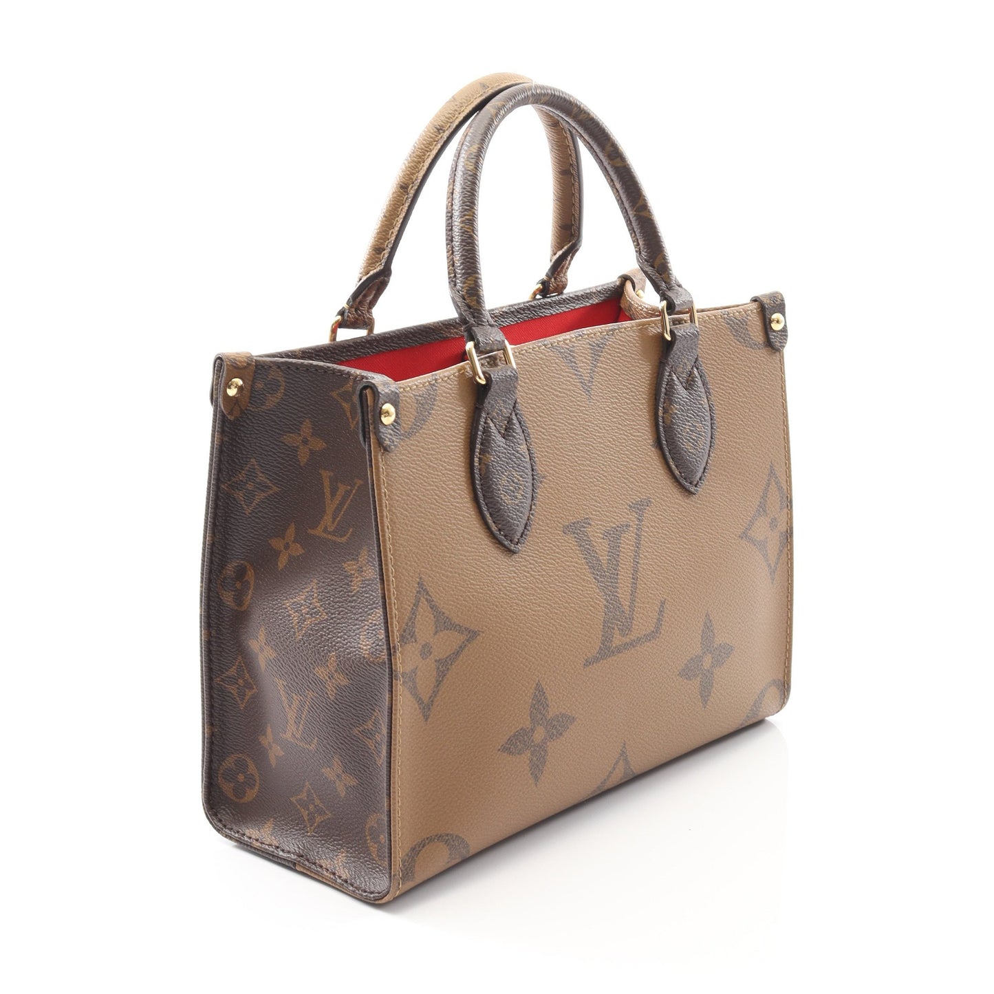 オンザゴーPM モノグラムジャイアント リバース ハンドバッグ PVC ブラウン ベージュ 2WAY ルイヴィトン バッグ LOUIS VUITTON