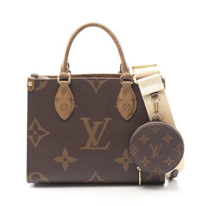 オンザゴーPM モノグラムジャイアント リバース ハンドバッグ PVC ブラウン ベージュ 2WAY ルイヴィトン バッグ LOUIS VUITTON