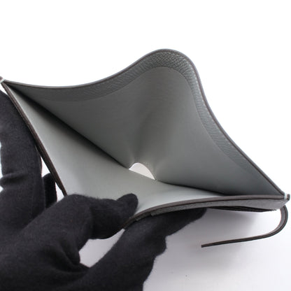 ベアンコンパクト ブルーグラシエ 二つ折り財布 ヴォーエプソン ブルーグレー シルバー金具 K刻印 エルメス 財布・小物 HERMES