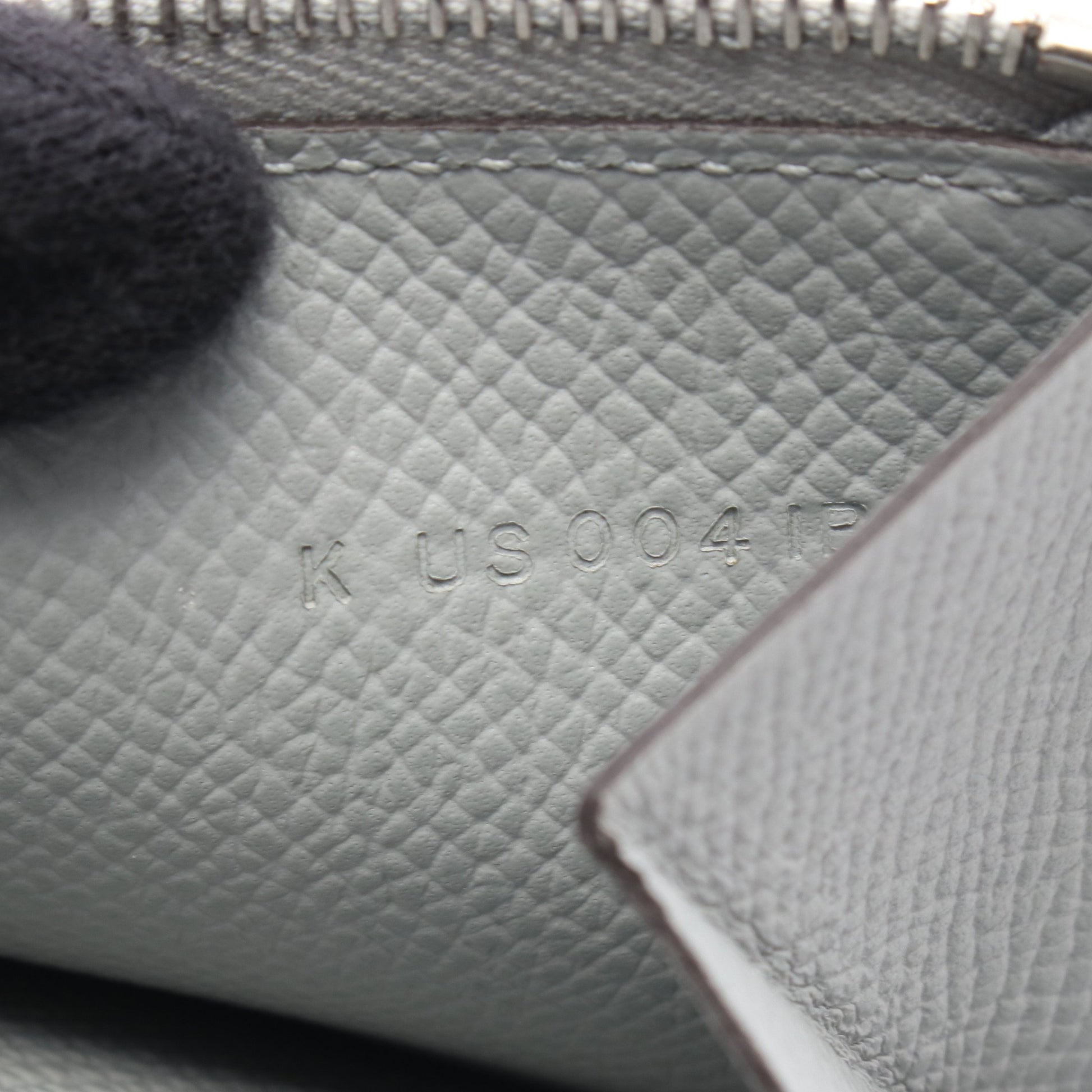 ベアンコンパクト ブルーグラシエ 二つ折り財布 ヴォーエプソン ブルーグレー シルバー金具 K刻印 エルメス 財布・小物 HERMES