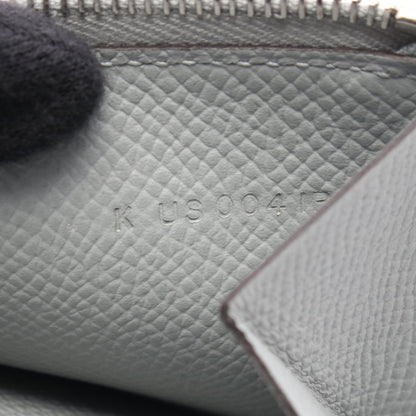 ベアンコンパクト ブルーグラシエ 二つ折り財布 ヴォーエプソン ブルーグレー シルバー金具 K刻印 エルメス 財布・小物 HERMES
