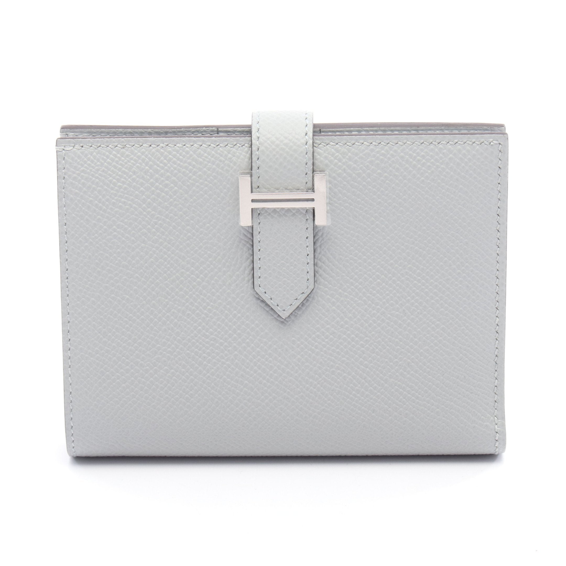 HERMES 二つ折り財布 グレー レザー エルメス Hermes HERMES 二つ折り財布 AZAP SILKIN COMPACT レザー