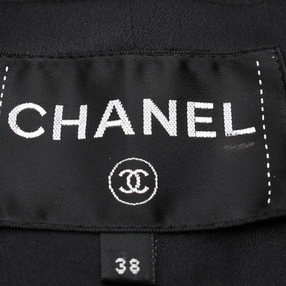 ココマークボタン ジャケット ナイロン ウール ブラック マルチカラー スパンコール シャネル アウター CHANEL
