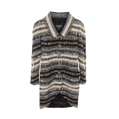 ココマークボタン ジャケット ナイロン ウール ブラック マルチカラー スパンコール シャネル アウター CHANEL