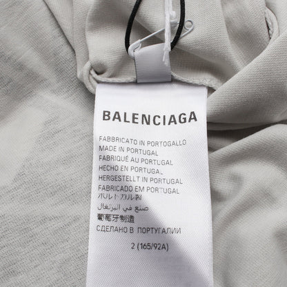 BALENCIAGA × Automobili Lamborghini Tシャツ クルーネック 長袖 コットン ライトグレー オレンジ ブラック バレンシアガ トップス BALENCIAGA