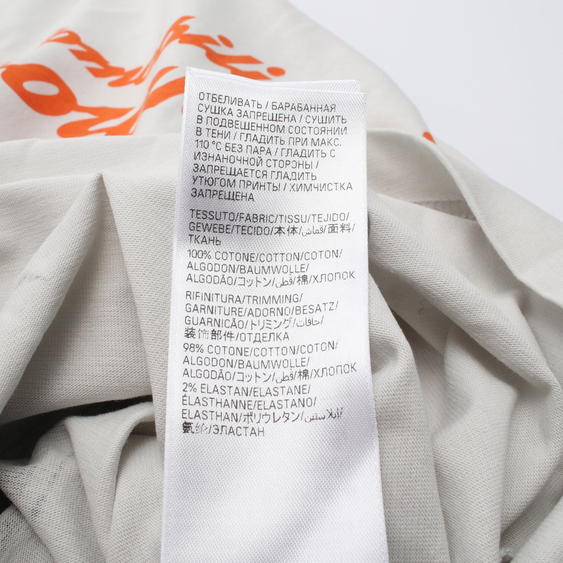 BALENCIAGA × Automobili Lamborghini Tシャツ クルーネック 長袖 コットン ライトグレー オレンジ ブラック バレンシアガ トップス BALENCIAGA