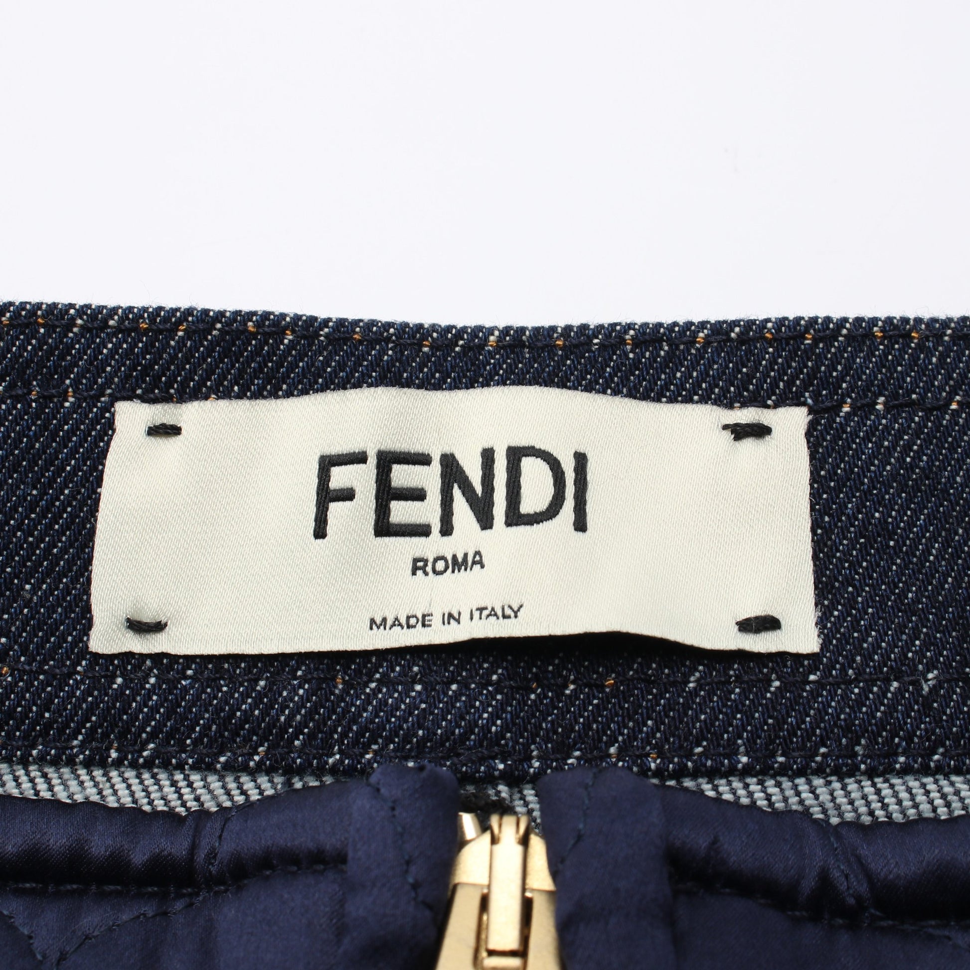 デニムスカート コットン インディゴブルー 切替 フェンディ ボトムス FENDI