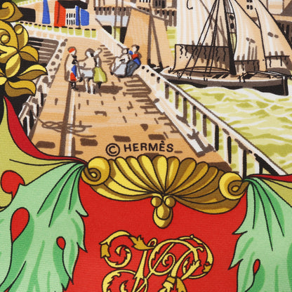 カレ90 L'ENTENTE CORDIALE スカーフ シルク ブラック ホワイト マルチカラー エルメス 財布・小物 HERMES