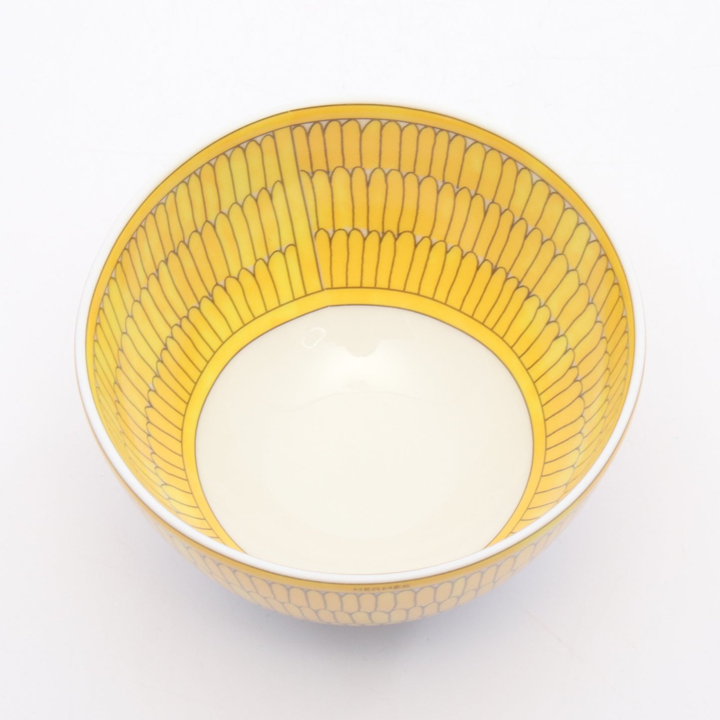 ソレイユドゥエルメス ボウルPM 食器 陶器 イエロー ホワイト グレー エルメス 財布・小物 HERMES