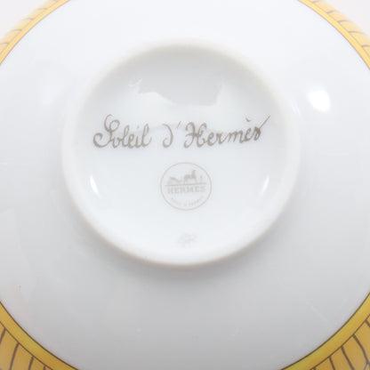 ソレイユドゥエルメス ボウルPM 食器 陶器 イエロー ホワイト グレー エルメス 財布・小物 HERMES