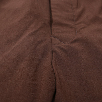 ドローストリング スリム ロング パンツ ウール ブラウン ボタンフライ リックオウエンス ボトムス Rick Owens