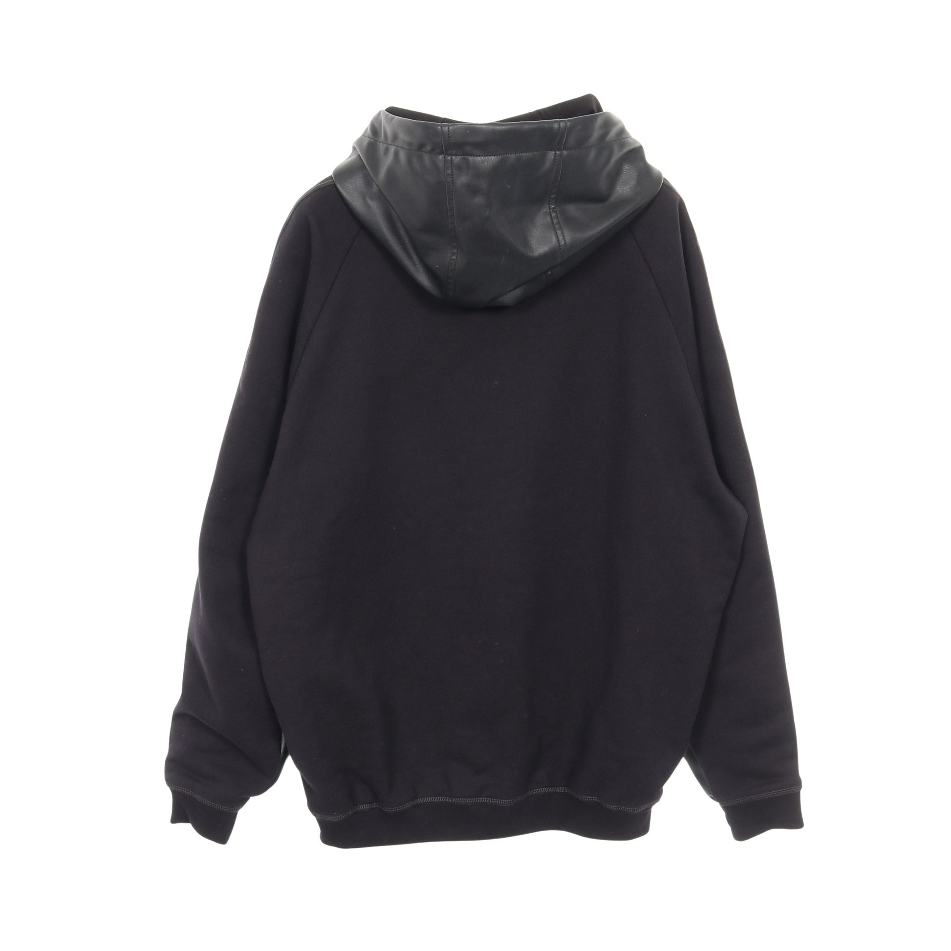 Hybrid Swag Track Suit ジップアップパーカー ブルゾン フェイクレザー コットン ブラック ディースクエアード アウター DSQUARED2