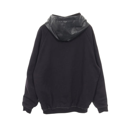 Hybrid Swag Track Suit ジップアップパーカー ブルゾン フェイクレザー コットン ブラック ディースクエアード アウター DSQUARED2