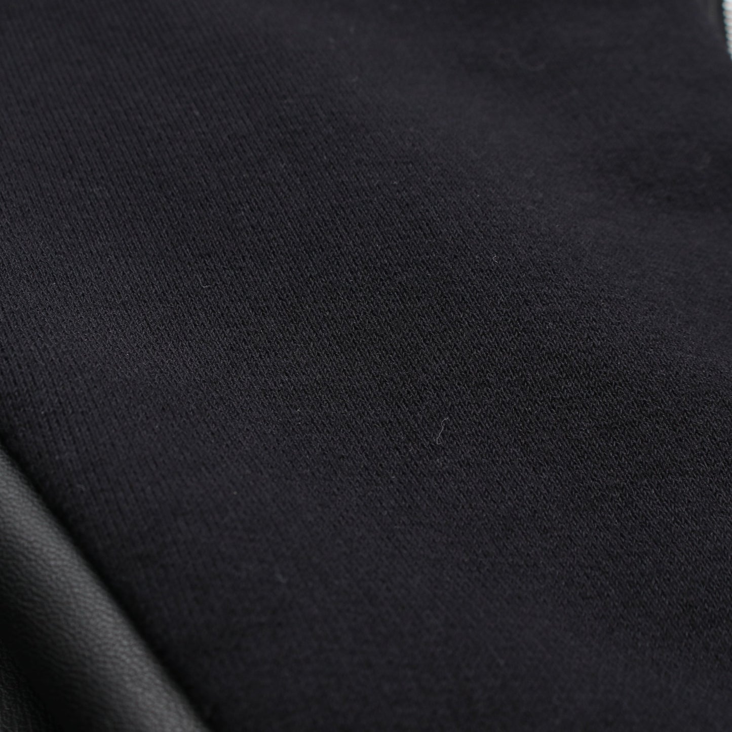 Hybrid Swag Track Suit ジップアップパーカー ブルゾン フェイクレザー コットン ブラック ディースクエアード アウター DSQUARED2