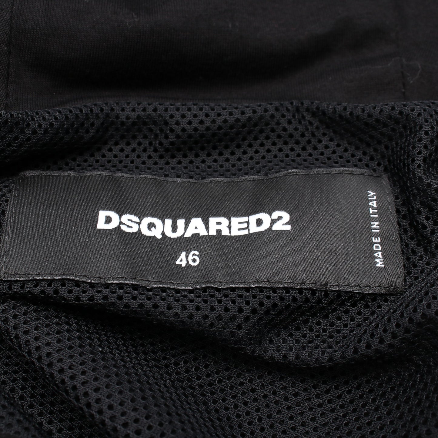 Hybrid Swag Track Suit ジップアップパーカー ブルゾン フェイクレザー コットン ブラック ディースクエアード アウター DSQUARED2