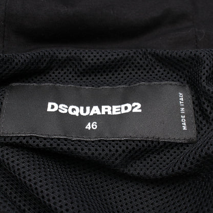 Hybrid Swag Track Suit ジップアップパーカー ブルゾン フェイクレザー コットン ブラック ディースクエアード アウター DSQUARED2