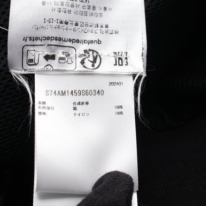 Hybrid Swag Track Suit ジップアップパーカー ブルゾン フェイクレザー コットン ブラック ディースクエアード アウター DSQUARED2