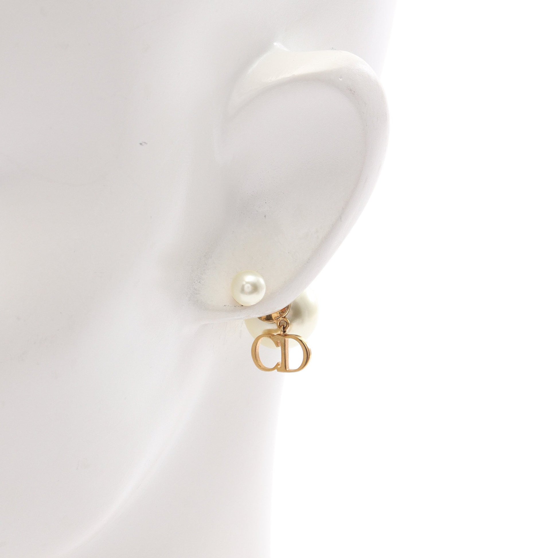 トライバル CDロゴ ピアス GP フェイクパール ゴールド オフホワイト ディオール アクセサリー DIOR