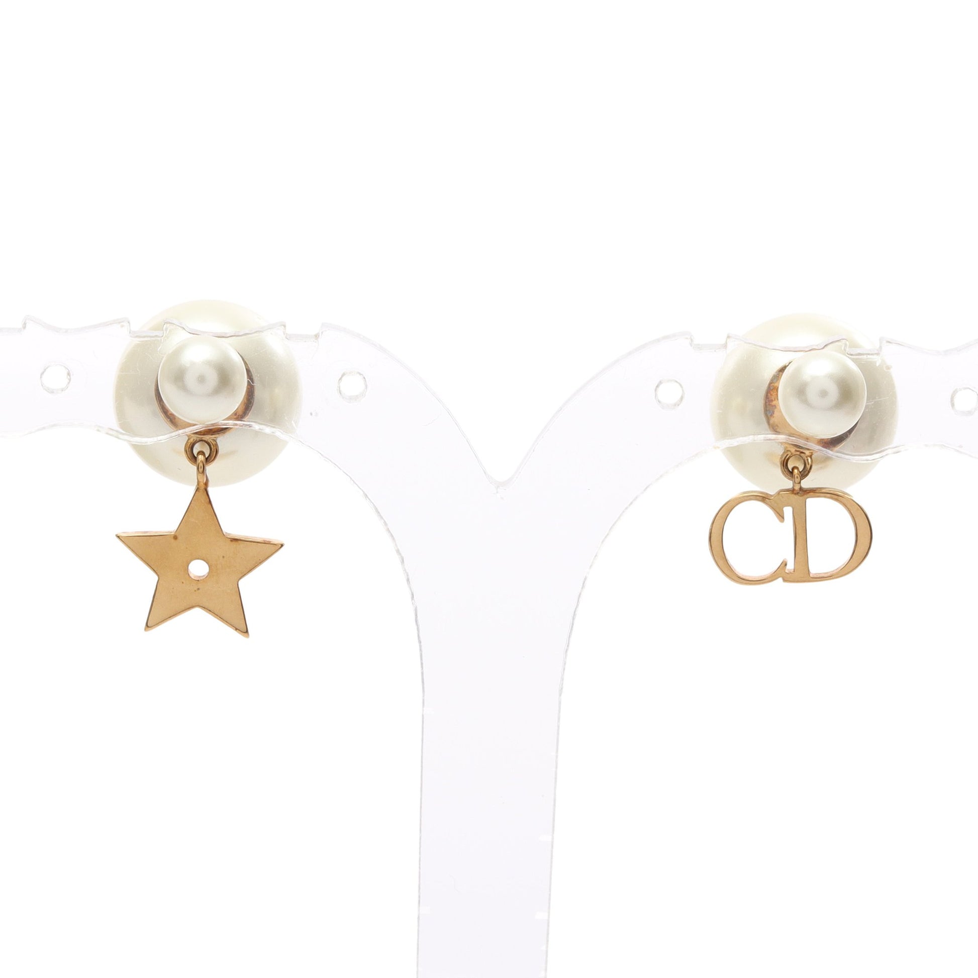 トライバル CDロゴ ピアス GP フェイクパール ゴールド オフホワイト ディオール アクセサリー DIOR