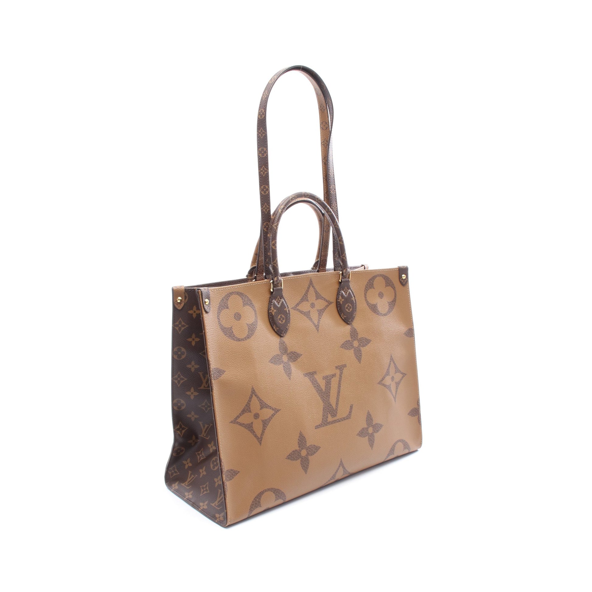 オンザゴーGM モノグラムジャイアント リバース ショルダーバッグ トートバッグ PVC ブラウン ベージュ ルイヴィトン バッグ LOUIS VUITTON