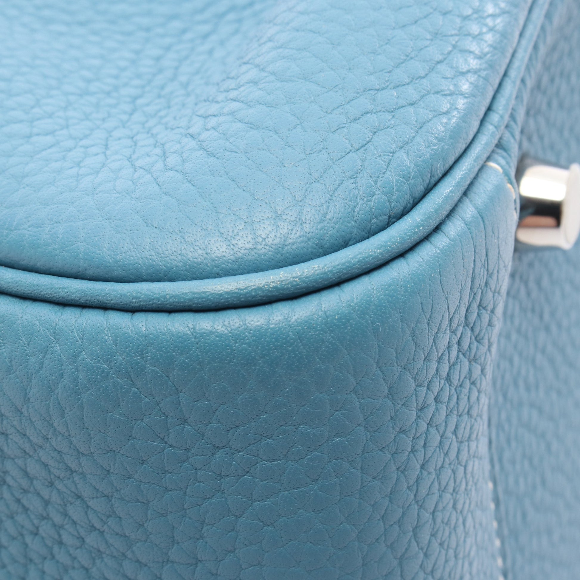 リンディ34 ブルージーン ショルダーバッグ トリヨンクレマンス ブルー シルバー金具 R刻印 エルメス バッグ HERMES